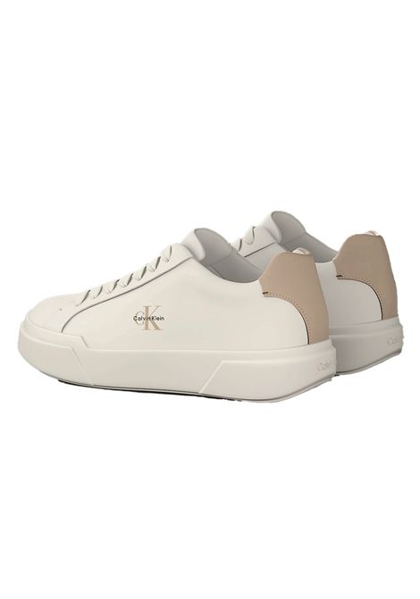 Scarpe Tommy Hilfiger Chunky Cupsole LaceUp LTH Bianco Beige Marshmallow Uomo CALVIN KLEIN | Sneakers | YM0YM01344-0LC